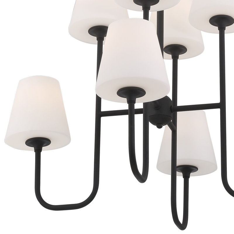 Lane 8 - Light Dimmable Tiered Chandelier, Black