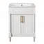 Meuble-lavabo de 24 pouces avec lavabo en céramique intégré, armoire de rangement spacieuse et lavabo demi-lune élégant pour les petites et moyennes salles de bain-1446872555