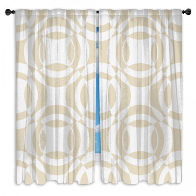 Rideaux de fenêtre beiges circulaires à motif circulaire et obscurcissant - 2 panneaux