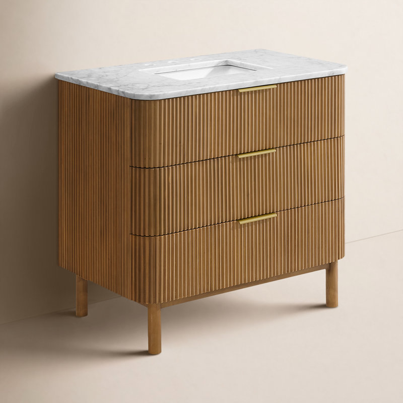 Kensington 36" Bathroom Vanity In Reeded Birch, Reeded Birch