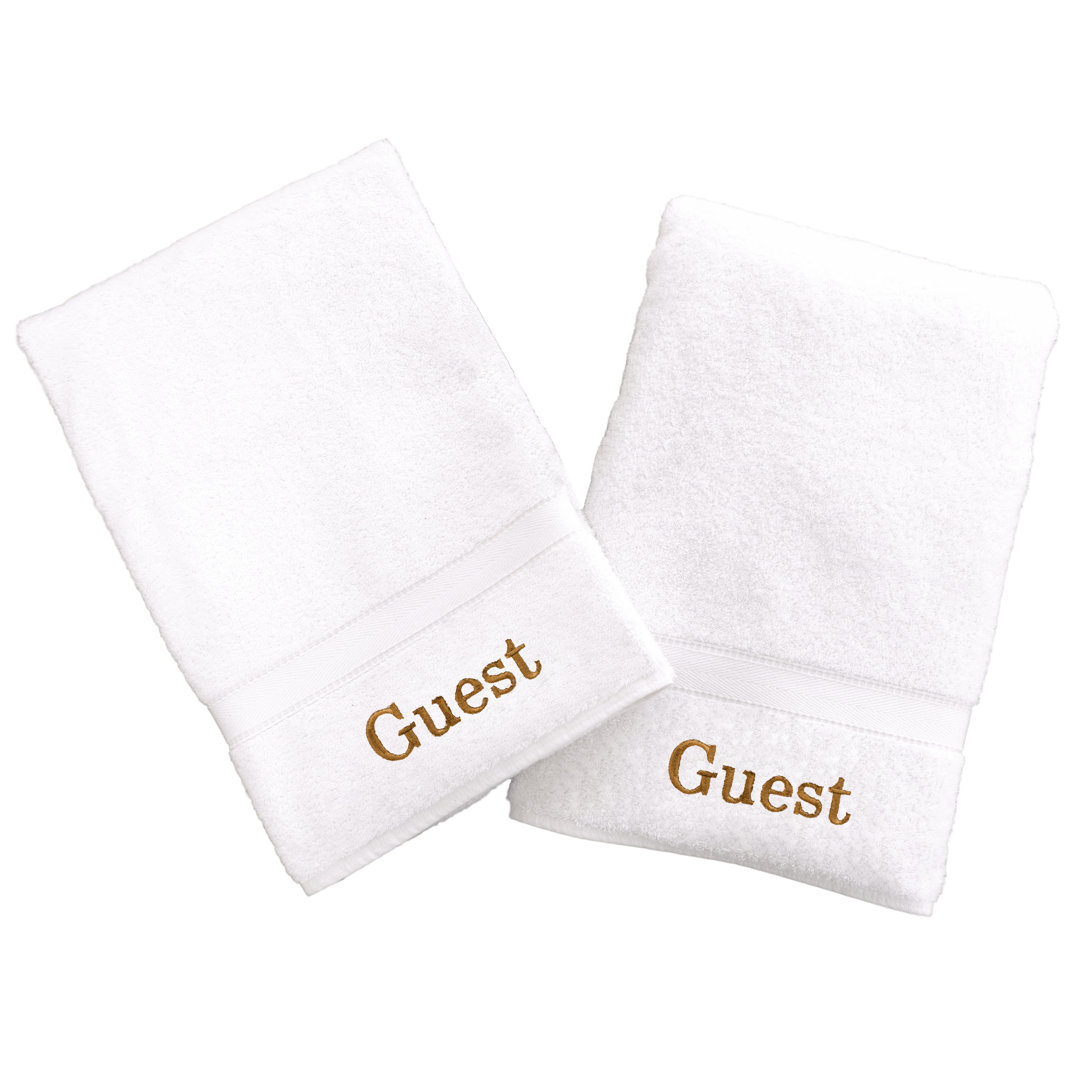 Luxury Hotel & Spa Midweight Hand Towel (Set of 2) Linum Home Textiles Font