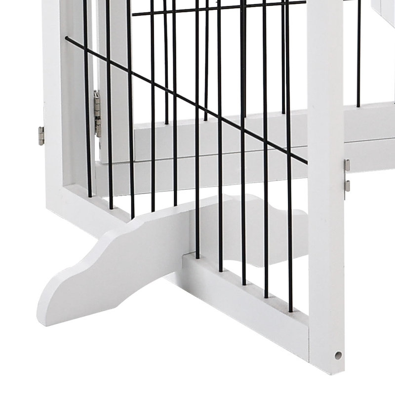 Freestanding Metal Folding Pet Gate, White, 280cm