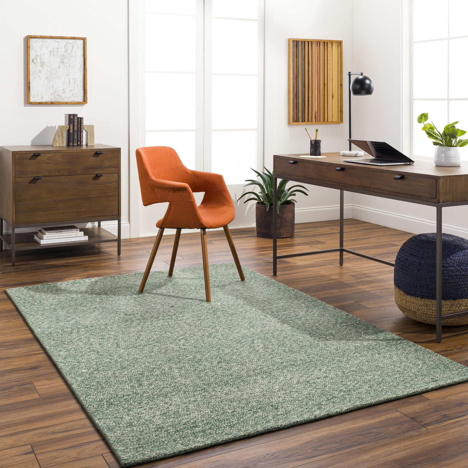 Taro Handmade Wool Rug, Rectangle 6' x 9'