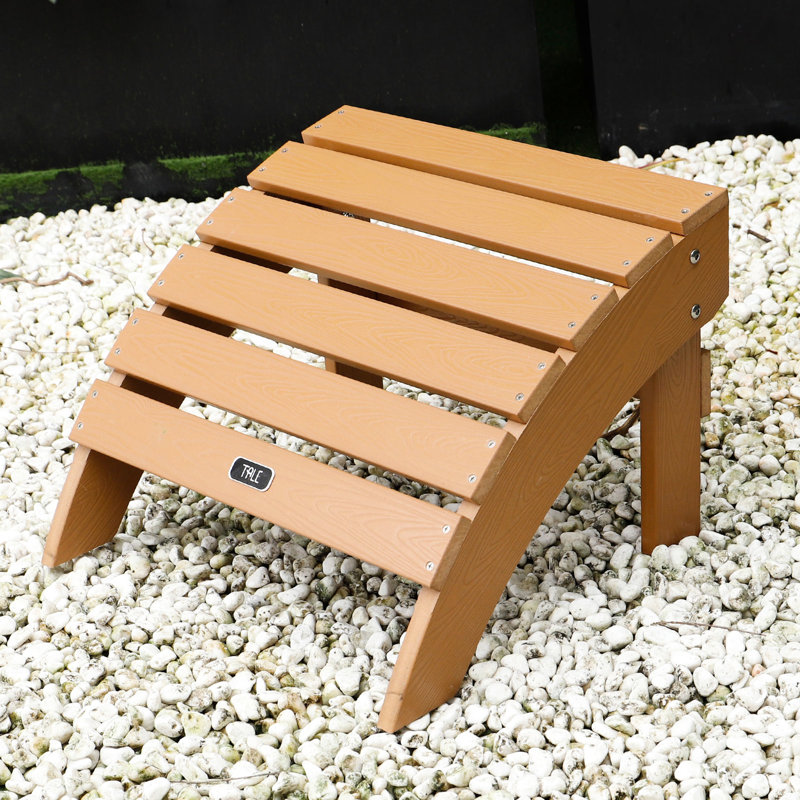 Repose-pieds de jardin de style avec repose-pieds en bois toutes saisons à finition brune pour jardin, patio, terrasse