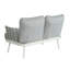 Causeuse et table en acier Mariano, blanc cassé et gris-411574052-411574049