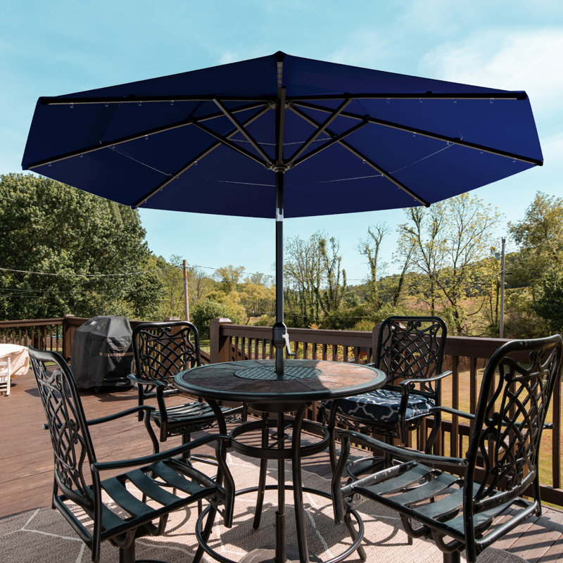 Parasol de marché 11 pi, Bleu, H 96,5 po x l 120 po x P 120 po