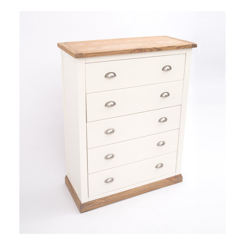 90cm W 5 - Drawer Chest of Drawers, Waxed Oak
