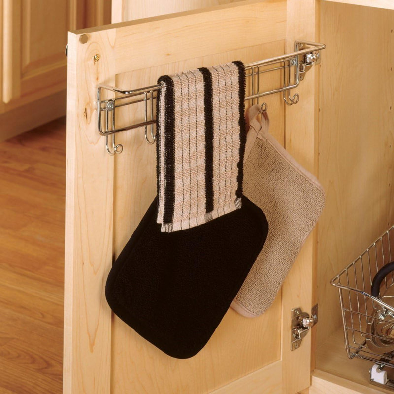 Chrome Cabinet or Wall Mounted Pot Holder & Towel Hook by ClosetMaid