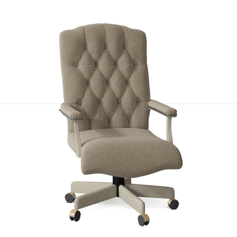 Stanford Swivel Executive Chair, Nickel, Linen (3156 72), Montego Bay