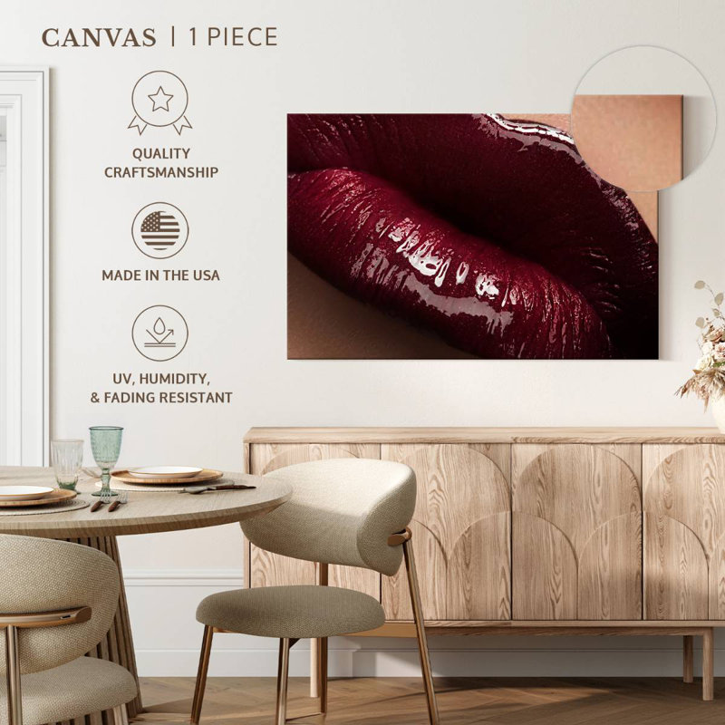 Shuttleworth Glossy Red Lips, 8" H x 12" W