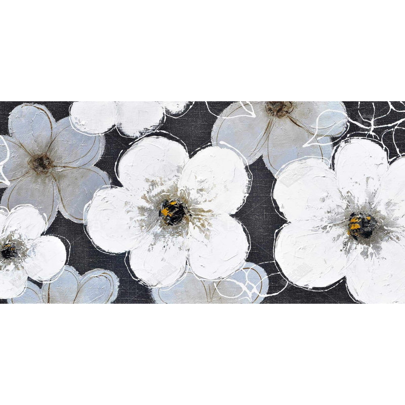 Gray flowers - 15.75"x31.50" Desk mat