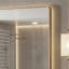 Miroir de salle de bain rond arrondi en or brossé, résistant à la rouille et durable, à fixer au mur (horizontal et vertical).