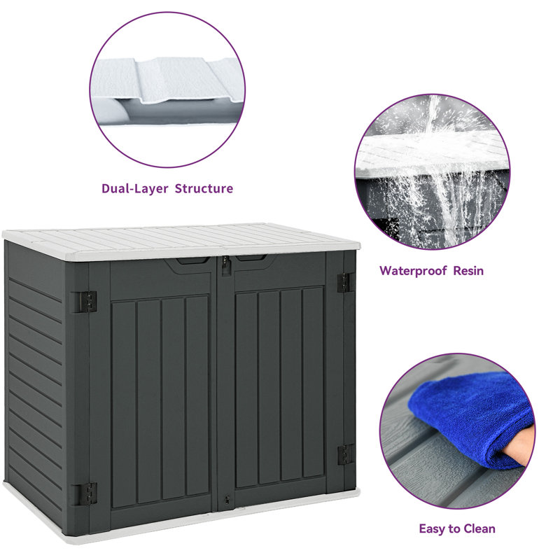 4.25 ft. W x 2.4 ft. D Resin Storage Box, Dark Gray