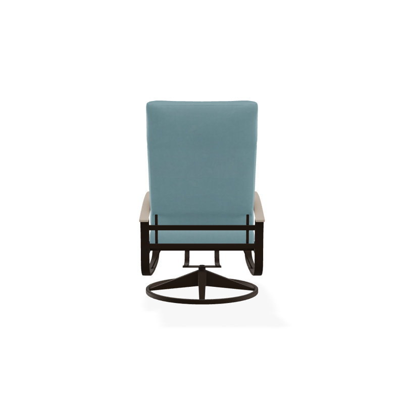 Belle Isle Outdoor Swivel Lounge Chair, Mineral Blue, Desert P60, Textured Kona