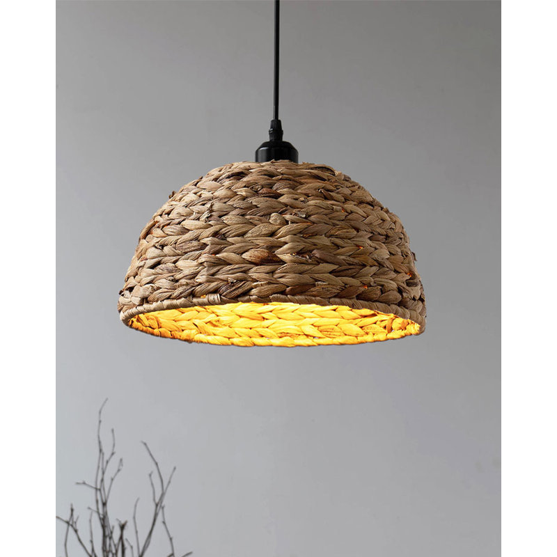 Lustre japonais en rotin de style Wabi-Sabi