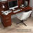 Paelynn 72” Office Desk with Hutch, Drawers, Computer Office Desk with Storage, Modern Wood, Hansen Cherry-1807779731