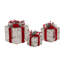 Ensemble de 3 boîtes-cadeaux en rotin en plastique avec ruban rouge