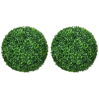Lot de 2 boules de buis artificielles pour topiaire, 40 cm