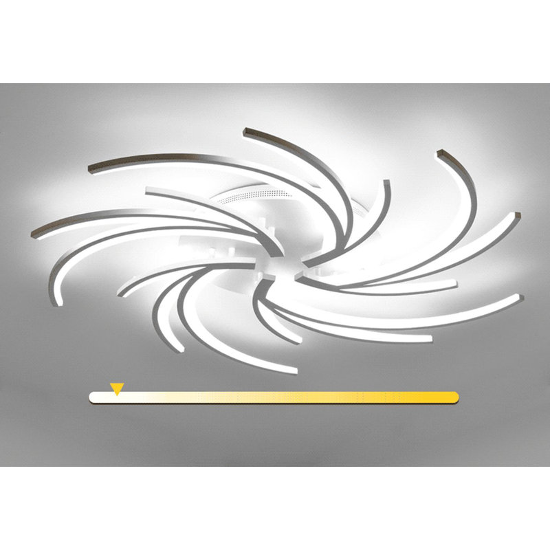 Vickers Acrylic LED Flush Mount, White, 15cm H x 102cm W x 102cm D
