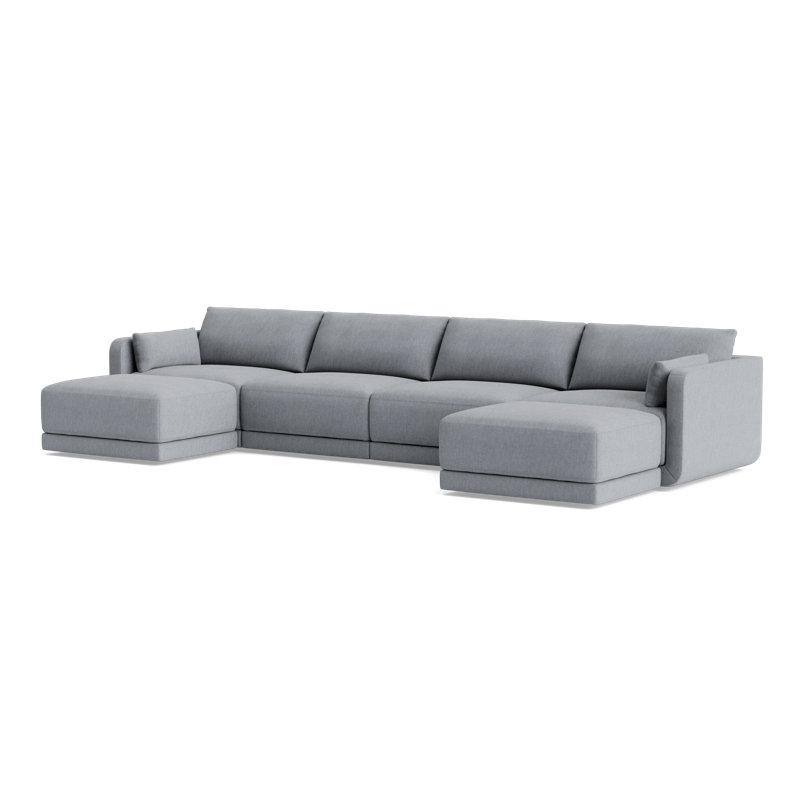 Eva Sectional, Performance Weave - Zinc