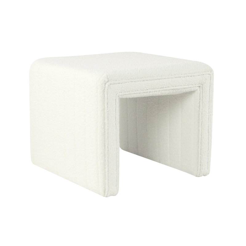 Repose-pieds repose-pieds, Boucle capitonnée, 19 po, Crème