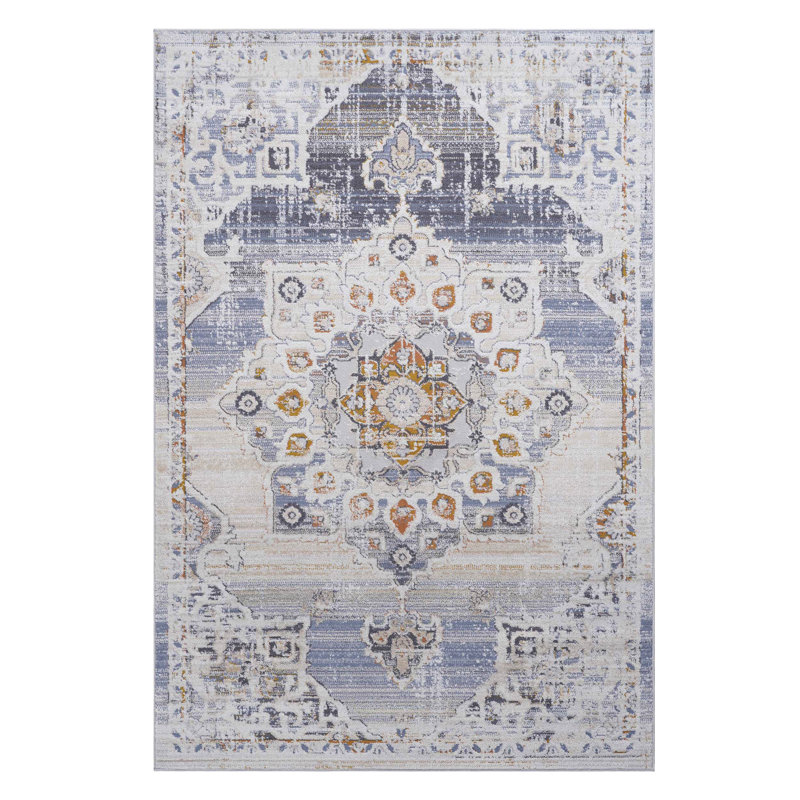 Collection Cream /Medallion Non-Shedding Living Room Bedroom Dining Home Office Stylish And Stain Resistant Area Rug