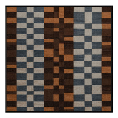 Machine Washable Checkered Brown Area Rug