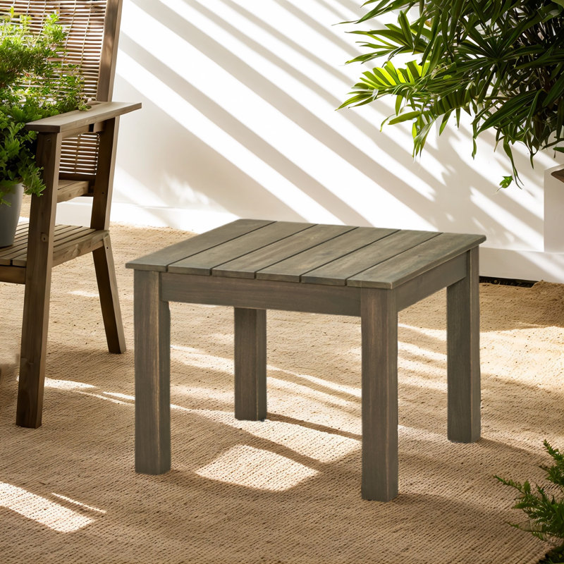 Table d'appoint en bois d'acacia Temecula, Gris