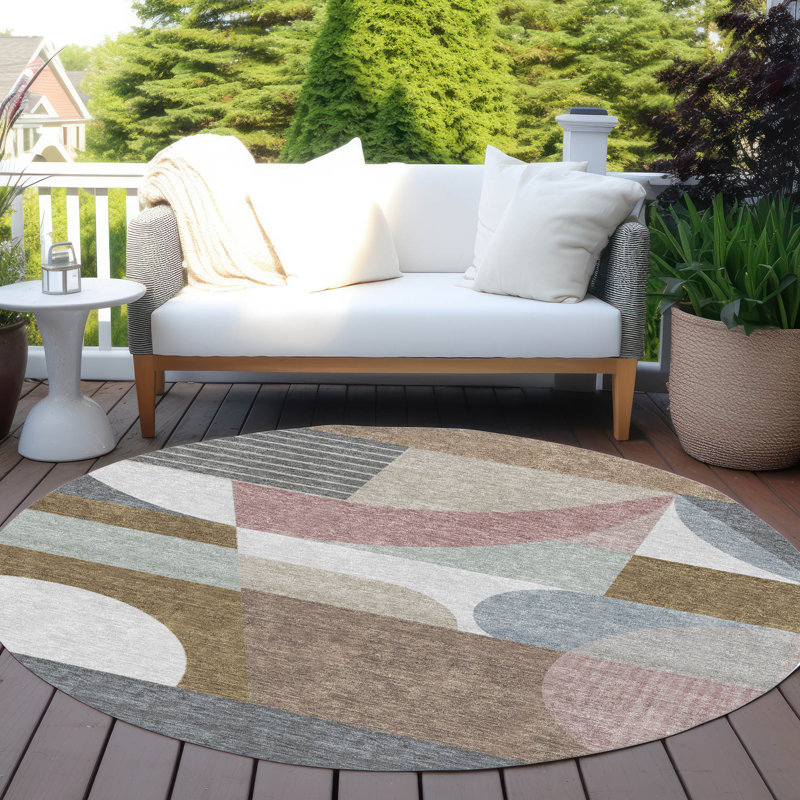 Tapis intérieur / extérieur lavable à la machine Cinead ACN1667, Rond 8 pi