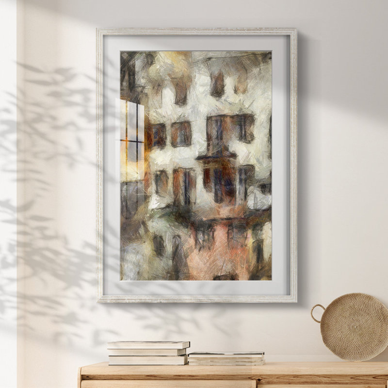Stacked House III - Impression encadrée, H 28,5 po x l 20,5 po, Blanc