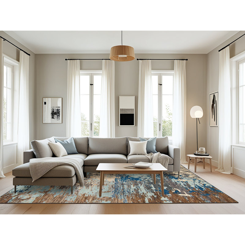Tapis abstrait moderne 5372, Rectangle 8 pi x 10 pi