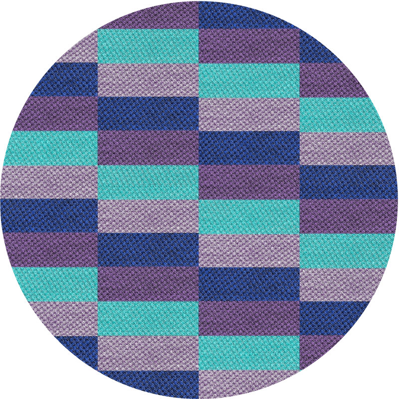 Tapis mauve / bleu Antor, Rond 6 pi