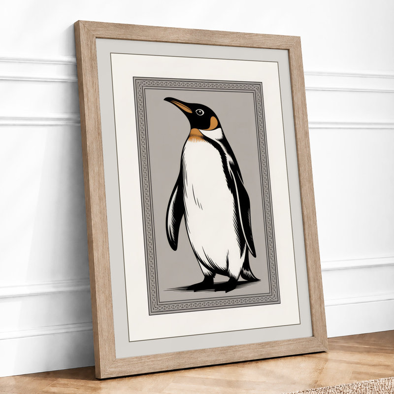 Penguin Study Minimalist - Print, Oak, A4 - 29.7 x 21.0 cm