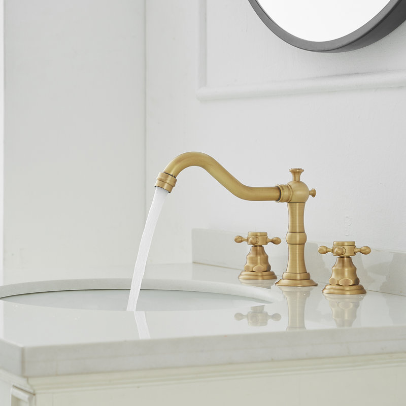 2-handle Bathroom Faucet with Drain Assembly, Antique Brass