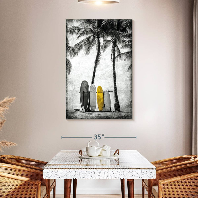Planche de surf pop sur toile, H 48 po x l 32 po x P 1,25 po