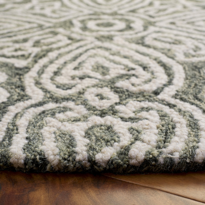 Blossom Hand Tufted Wool;Cotton Damask Indoor Rug, 6'-0" x 6'-0" Round