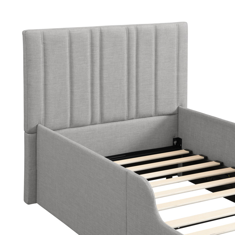 Upholstered Ottoman Storage Bed, Grey