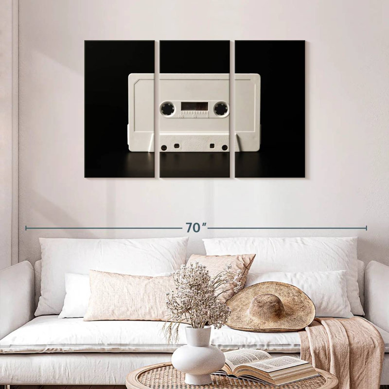 Abarca White Audio Cassette Tape, 28" H x 45" W