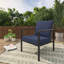 Fauteuil club d'extérieur en aluminium pour patio, chaise de salle à manger en osier de patio avec coussin et dossier en osier de polyéthylène résistant aux intempéries pour patio, terrasse, balcon et jardin-1766020278