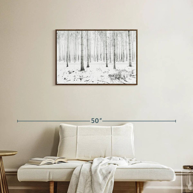 Forêt d'hiver de Langenargen, Cadre flottant noyer, 31 po x 21 po