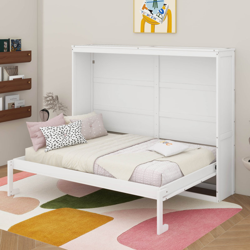 Lit escamotable Murphy, Lit double, Blanc