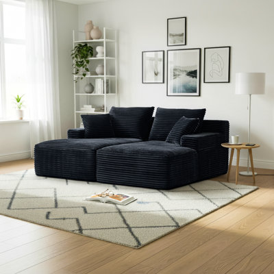 80" Oversized Double Lounges Chaise, Cloud Plush Sofa Bed, Upholstered Boneless Cloud Sofa Deep Seat - No Assembly Required by Latitude Run