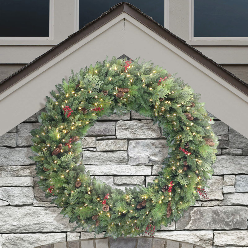 Faux Lighted Pine 72'' Wreath, 60" x 60"