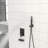 12 Inch Wall Mounted Shower System In Matte Black With Waterfall Tub Spout For Delightful Bathing Joyous Baths-121169293