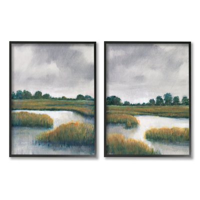 " Grassy Rural Marshland Landscape " by Tim OToole 2 - Pieces