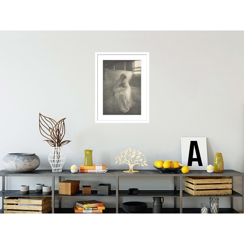 «The Manger» par Gertrude Käsebier, impression giclée sur cadre, H 29,5 po x l 22,48 po