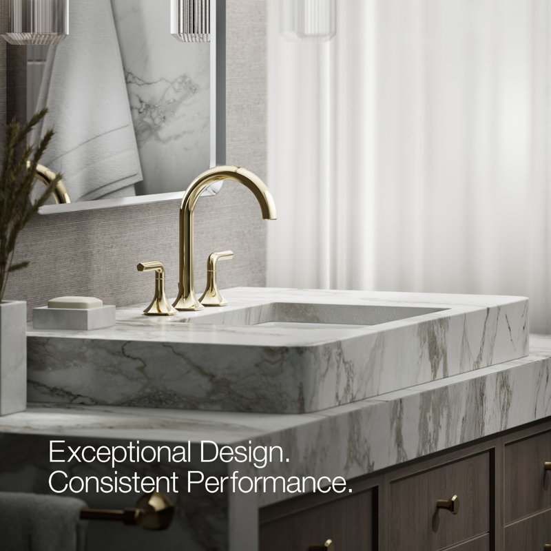 Occasion Sink with Cane Design Single Hole Bathroom Faucet with Drain Assembly, Vibrant French Gold
