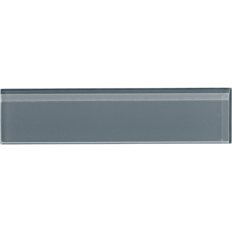 Charm School 2'' W x 8'' L Glass Subway Singular Tile, Gray