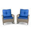 Chaise berçante d'extérieur en rotin avec coussin-646829745