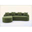 Canapé modulaire Boneless, méridienne modulaire, 3 places avec tissu en chenille grain de bois, canapé vert émeraude avec 4 coussins, canapé éponge haute densité pour le salon et l’appartement